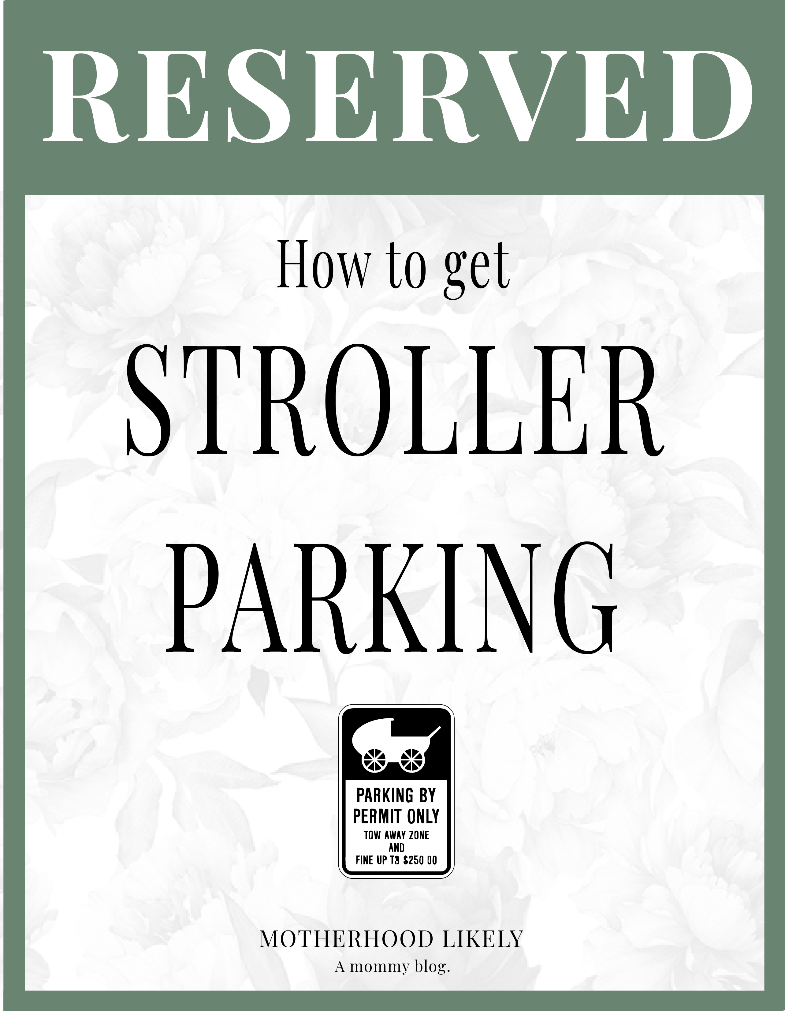 stroller parking permit sign