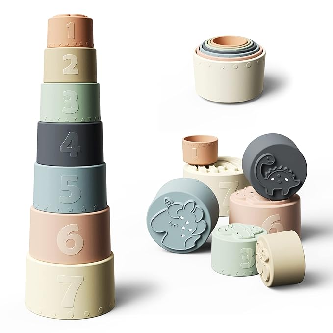silicone stacking cups